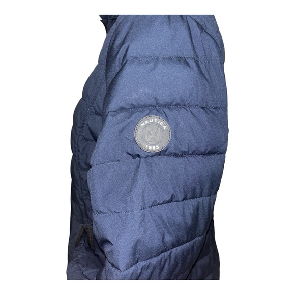 WOMENS NAUTICA XL PUFFER JACKET WITH REMOVABLE HOOD NAVY BLUE FITTED PACKABLE - Picture 4 of 13